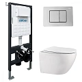 Комплект унитаза ABBER Bequem AC1100 белый с инсталляцией AC0105 и кнопкой AC0120 хром AC1100-AC0105-AC0120 Комплект унитаза ABBER Bequem AC1100 белый с инсталляцией AC0105 и кнопкой AC0120 хром AC1100-AC0105-AC0120