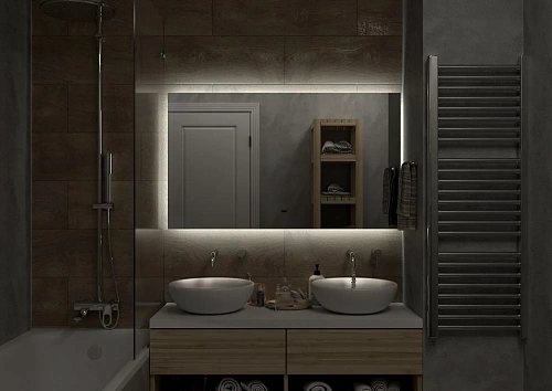 Зеркало DIWO Элиста 120 с подсветкой, прямоугольное, в стиле лофт, инфракрасное управление 543498 Зеркало DIWO Элиста 120 с подсветкой, прямоугольное, в стиле лофт, инфракрасное управление 543498