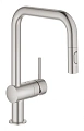 Смеситель для кухни GROHE Minta, выдвижной излив, суперсталь (32322DC2) Смеситель для кухни GROHE Minta, выдвижной излив, суперсталь (32322DC2)