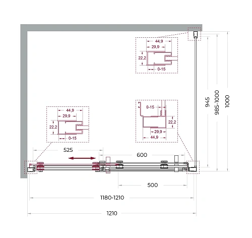 Душевой уголок BelBagno MARINO-2-AH-1-120/100-C-Cr 120x100 см, профиль хром, стекло прозрачное Душевой уголок BelBagno MARINO-2-AH-1-120/100-C-Cr 120x100 см, профиль хром, стекло прозрачное