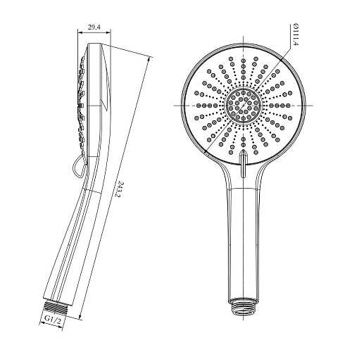 Душевая лейка Lemark LM8153С, 3-функциональная хром Душевая лейка Lemark LM8153С, 3-функциональная хром