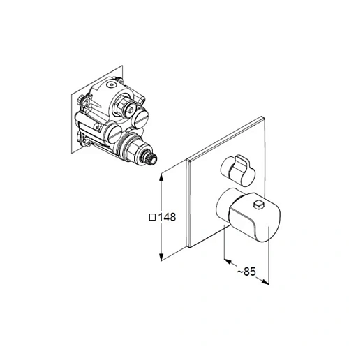 Смеситель для ванны Kludi AMEO 418100575 термостатический, хром Смеситель для ванны Kludi AMEO 418100575 термостатический, хром