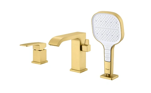 Смеситель на борт ванны Raglo R02.31.03, сатин золотой Смеситель на борт ванны Raglo R02.31.03, сатин золотой