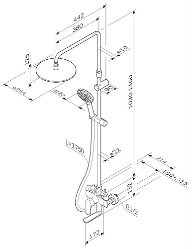 Душевой гарнитур AM.PM Like F0780964 Душевой гарнитур AM.PM Like F0780964