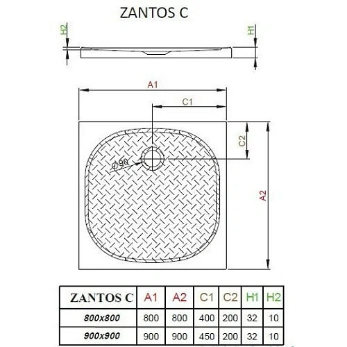 Душевой поддон Radaway Zantos С M3ZNC8080-06 80x80 Душевой поддон Radaway Zantos С M3ZNC8080-06 80x80