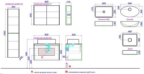 Корпус тумбы под раковину подвесной, цвет бетон светлый, 80 см без фасадов AQWELLA Mobi MOB0108BS Корпус тумбы под раковину подвесной, цвет бетон светлый, 80 см без фасадов AQWELLA Mobi MOB0108BS