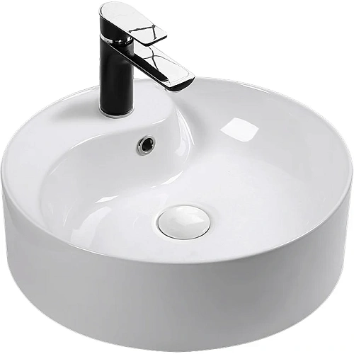 Раковина Ceruttispa CR7009W 465х465х145 накладная, белая, круглая, под смеситель, с переливом Раковина Ceruttispa CR7009W 465х465х145 накладная, белая, круглая, под смеситель, с переливом