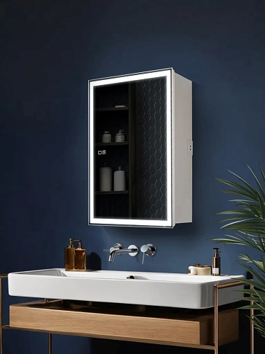 Зеркальный шкаф AQUAme AQM9201 600х800 с посветкой и подогревом универсальный монтаж Зеркальный шкаф AQUAme AQM9201 600х800 с посветкой и подогревом универсальный монтаж