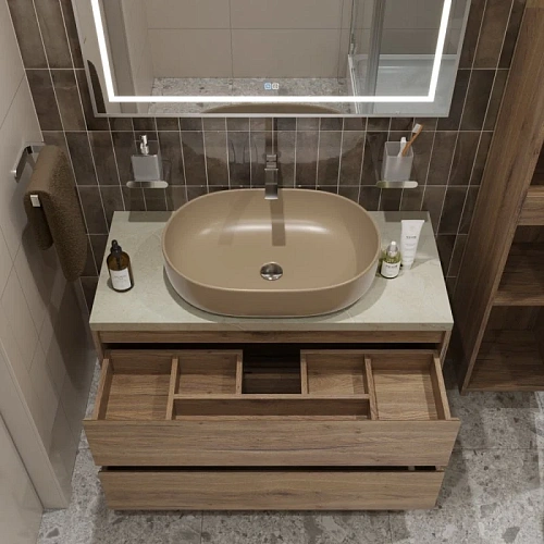 Тумба со столешницей и раковиной BelBagno KRAFT 100 kraft100rt-kepmco-1084h316-set подвесная KRAFT100RT-KEPMCO-1084H316-SET Тумба со столешницей и раковиной BelBagno KRAFT 100 kraft100rt-kepmco-1084h316-set подвесная KRAFT100RT-KEPMCO-1084H316-SET