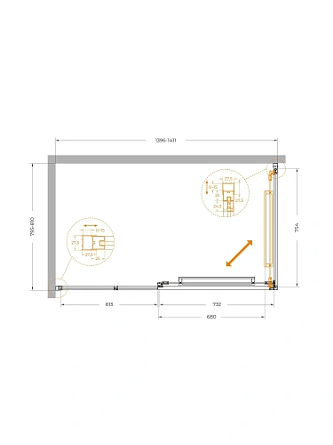 Душевой уголок CEZARES LUX-AH-FS-11-140/80-C-CR 140x80 см, профиль хром, стекло прозрачное Душевой уголок CEZARES LUX-AH-FS-11-140/80-C-CR 140x80 см, профиль хром, стекло прозрачное