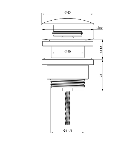 Донный клапан Wonzon & Woghand белый матовый (WW-SS07-MW) Донный клапан Wonzon & Woghand белый матовый (WW-SS07-MW)