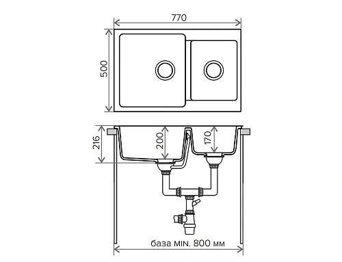 Кухонная мойка Polygran F-15 №14, серая F-15 №14 (Серый) Кухонная мойка Polygran F-15 №14, серая F-15 №14 (Серый)