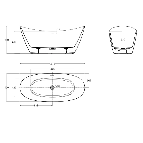 Ванна отдельностоящая AQUAme AQM3504MW белый Ванна отдельностоящая AQUAme AQM3504MW белый