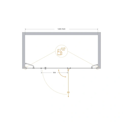 Душевая дверь CEZARES VERONA-W-B-13-30+60/60-P-Cr-R 150см стекло рифленое, профиль хром Душевая дверь CEZARES VERONA-W-B-13-30+60/60-P-Cr-R 150см стекло рифленое, профиль хром