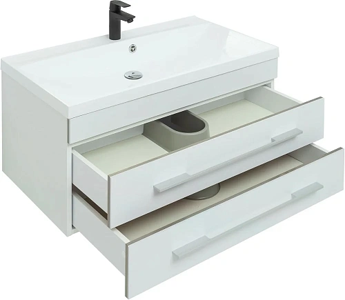 Тумба под раковину Aquanet Верона 90 белый (подвесная 2 ящика) 00172335 Тумба под раковину Aquanet Верона 90 белый (подвесная 2 ящика) 00172335