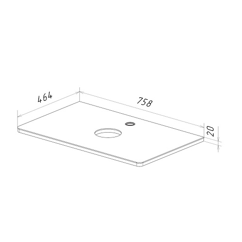 Столешница Lemark OLIVIA 80см из стекла, белый LM08OL80S Столешница Lemark OLIVIA 80см из стекла, белый LM08OL80S