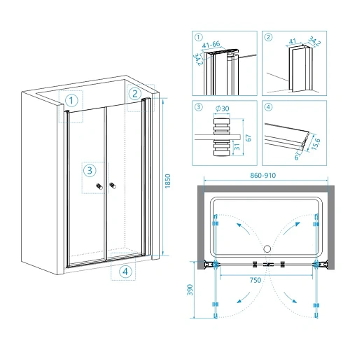 Душевая дверь RGW Passage PA-04 04080409-11 Душевая дверь RGW Passage PA-04 04080409-11