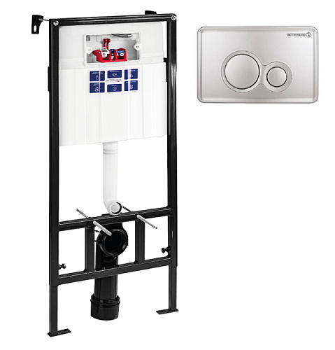 Инсталляция для унитаза BETTOSERB SAVA SLIM SUPERIOR SES40006462 с клавишей смыва TWIN хром матовый Инсталляция для унитаза BETTOSERB SAVA SLIM SUPERIOR SES40006462 с клавишей смыва TWIN хром матовый