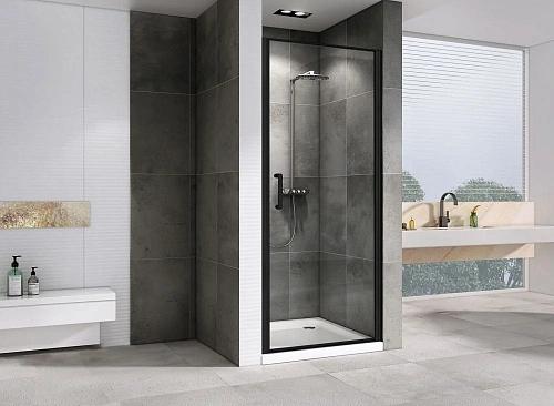 Душевая дверь ABBER Sonnenstrand AG04100B 100 см универсальная, профиль черный, стекло прозрачное Душевая дверь ABBER Sonnenstrand AG04100B 100 см универсальная, профиль черный, стекло прозрачное