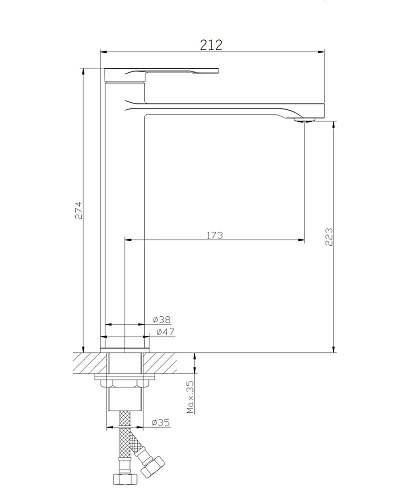 Смеситель для раковины Orange VESPER M10-121b черный Смеситель для раковины Orange VESPER M10-121b черный