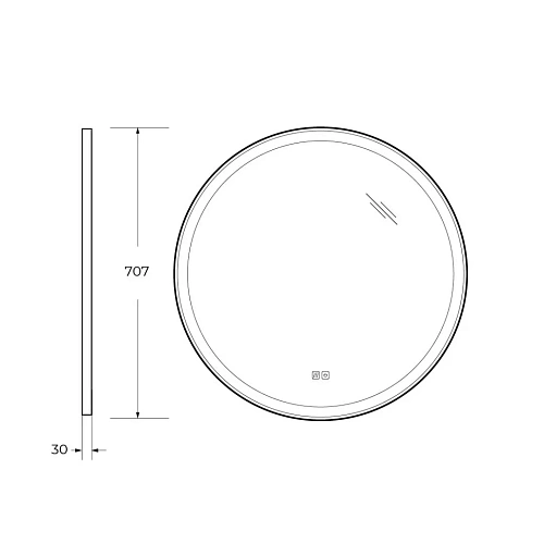 Зеркало CEZARES CADRO в металлической раме с подсветкой сенсорным выключателем и подогревом CZR-SPC-CADRO-700-LED-TCH-WARM 707x30 Зеркало CEZARES CADRO в металлической раме с подсветкой сенсорным выключателем и подогревом CZR-SPC-CADRO-700-LED-TCH-WARM 707x30