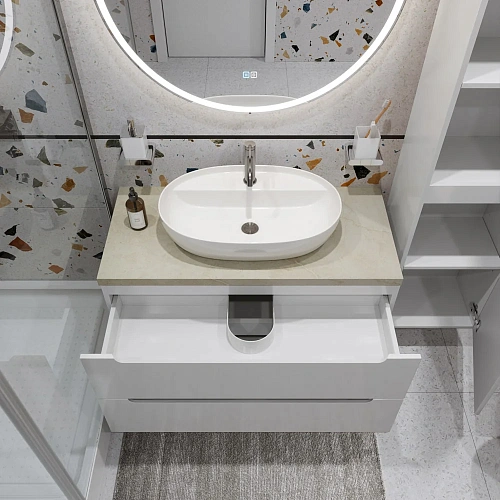 Тумба со столешницей и раковиной BelBagno ETNA 100 etna100bl-kepmco-1346-set подвесная ETNA100BL-KEPMCO-1346-SET Тумба со столешницей и раковиной BelBagno ETNA 100 etna100bl-kepmco-1346-set подвесная ETNA100BL-KEPMCO-1346-SET