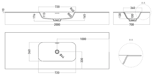 Раковина Salini ONDA FLOW ROUND 72 14022052MN Раковина Salini ONDA FLOW ROUND 72 14022052MN