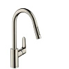 Смеситель для кухни hansgrohe Focus с выдвижным душем, сталь 31815800 Смеситель для кухни hansgrohe Focus с выдвижным душем, сталь 31815800