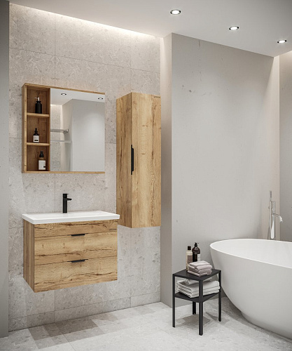 Зеркальный шкаф GROSSMAN ФОРТА-70 см универсальный дуб галифакс 70x70 207002 Зеркальный шкаф GROSSMAN ФОРТА-70 см универсальный дуб галифакс 70x70 207002