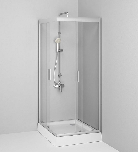 Душевой уголок AM.PM Gem W90G-404-100280-MT 100х80 стекло прозрачное, профиль серебро матовое Душевой уголок AM.PM Gem W90G-404-100280-MT 100х80 стекло прозрачное, профиль серебро матовое