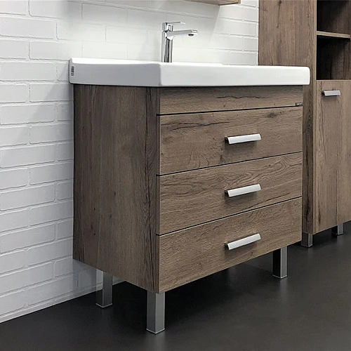 Тумба с раковиной Comforty Никосия-80Н 00-00007621 дуб темный раковина Fest 80 Тумба с раковиной Comforty Никосия-80Н 00-00007621 дуб темный раковина Fest 80