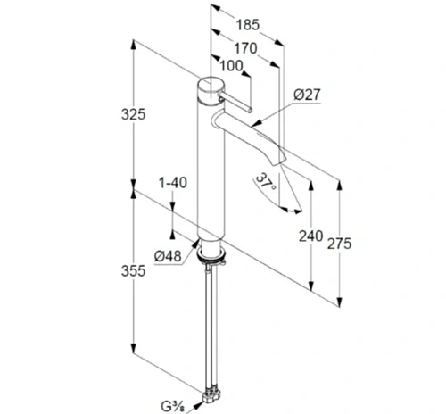 Смеситель для раковины Kludi BOZZ 38286N576 брашированный никель Смеситель для раковины Kludi BOZZ 38286N576 брашированный никель