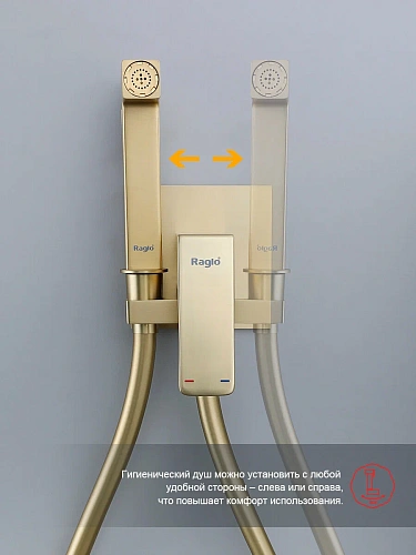 Гигиенический душ Raglo R02.54.03 встраиваемый, сатин золотой Гигиенический душ Raglo R02.54.03 встраиваемый, сатин золотой