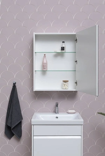 Зеркальный шкаф Aquanet Палермо 60 белый 00203939 Зеркальный шкаф Aquanet Палермо 60 белый 00203939