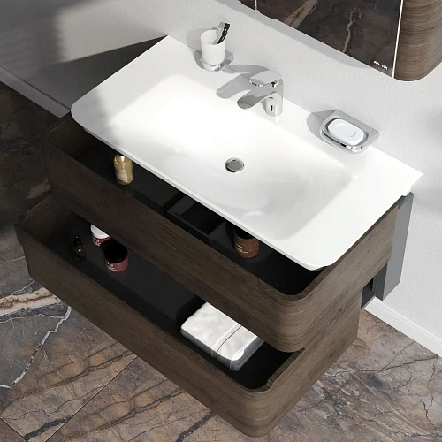 Тумба под раковину AM.PM Sensation M30FHX1002TF подвесная, 100 см, табачный дуб, текстурированное Тумба под раковину AM.PM Sensation M30FHX1002TF подвесная, 100 см, табачный дуб, текстурированное