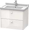 Тумба под раковину Duravit Brioso BR414102222 подвесная 67 см белый глянцевый