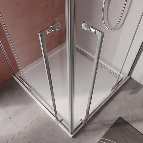 Душевой уголок CEZARES LINER-A-2-100-C-Cr 100x100см стекло прозрачное, профиль хром Душевой уголок CEZARES LINER-A-2-100-C-Cr 100x100см стекло прозрачное, профиль хром