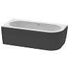 Картинка анонса товара «акриловая ванна cezares slim corner-180-80-60-l-nero-set 1790x790 черный матовый»