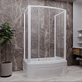 Душевой уголок Radomir Диана 1-03-1-0-0-0141 высокий поддон стекло матовое, поддон с каркасом и сифоном, боковые стенки стеклянные, профиль белый Душевой уголок Radomir Диана 1-03-1-0-0-0141 высокий поддон стекло матовое, поддон с каркасом и сифоном, боковые стенки стеклянные, профиль белый