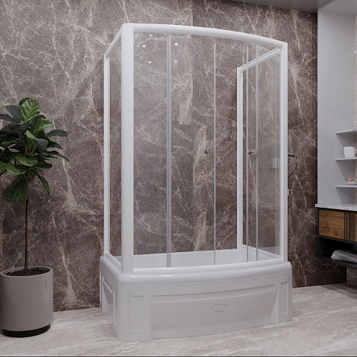 Душевой уголок Radomir Диана 1-03-1-0-0-0141 высокий поддон стекло матовое, поддон с каркасом и сифоном, боковые стенки стеклянные, профиль белый Душевой уголок Radomir Диана 1-03-1-0-0-0141 высокий поддон стекло матовое, поддон с каркасом и сифоном, боковые стенки стеклянные, профиль белый