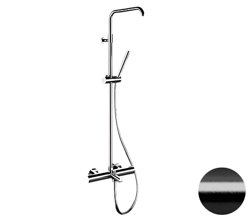 Душевая система Remer Elegance EQ34A7MMSSOFCFP термостатическая, черный брашированный хром Душевая система Remer Elegance EQ34A7MMSSOFCFP термостатическая, черный брашированный хром