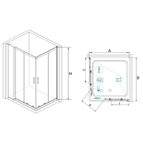 Душевой уголок RGW Hotel HO-42 (HO-31 + Z-41) 03064292-11 Душевой уголок RGW Hotel HO-42 (HO-31 + Z-41) 03064292-11