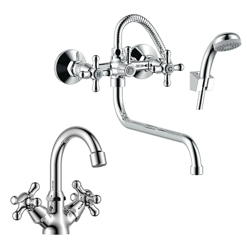 Комплект смесителей Rossinka SET02-50 2 в 1 Комплект смесителей Rossinka SET02-50 2 в 1