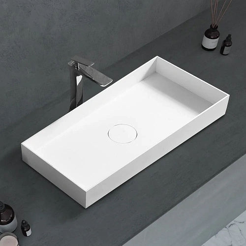 Раковина ABBER Stein AS2622 накладная, белая матовая Раковина ABBER Stein AS2622 накладная, белая матовая