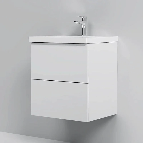 Тумба под раковину AM.PM Gem M90FHX0502WG подвесная, 50 см push-to-open, белый, Тумба под раковину AM.PM Gem M90FHX0502WG подвесная, 50 см push-to-open, белый,
