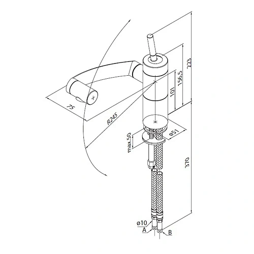 Смеситель для кухни Damixa Arc 290007364 черный Смеситель для кухни Damixa Arc 290007364 черный