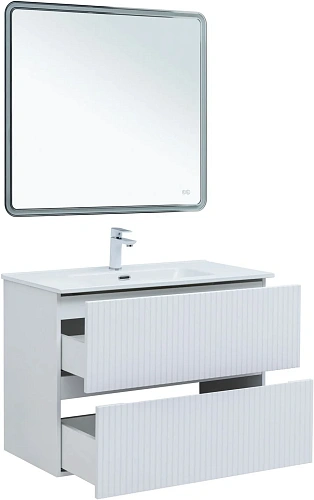 Тумба под раковину Aquanet Джейн 90 белый матовый 00313287 напольная/подвесная Тумба под раковину Aquanet Джейн 90 белый матовый 00313287 напольная/подвесная