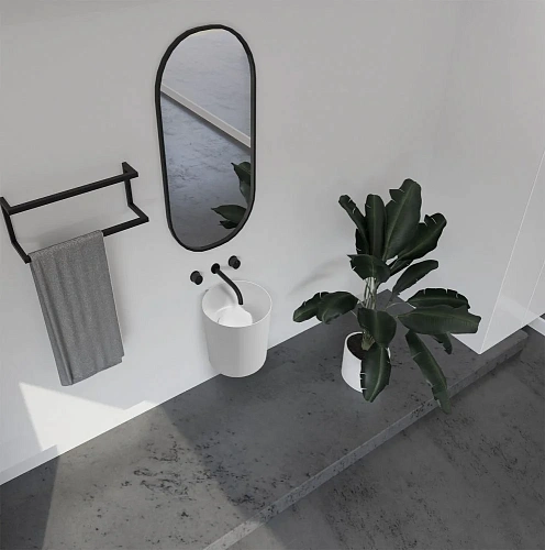 Раковина ABBER Stein AS2624 подвесная, белая матовая Раковина ABBER Stein AS2624 подвесная, белая матовая