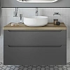 Тумба с раковиной STWORKI Берген 100 серая со светлой столешницей, Moon 1 549578