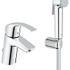 Смеситель для раковины GROHE Eurosmart New с цепочкой и Гигиенический душем, хром (23124002) Смеситель для раковины GROHE Eurosmart New с цепочкой и Гигиенический душем, хром (23124002)